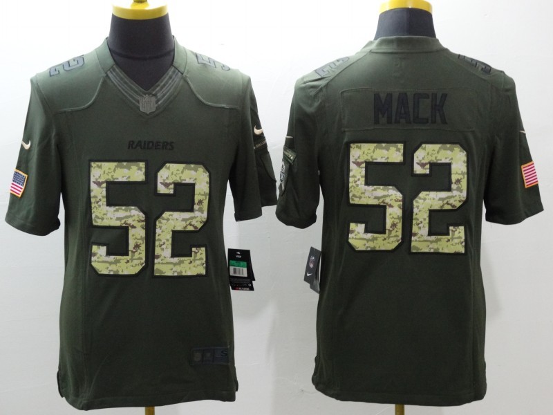 Men's Las Vegas Raiders Khalil Mack #52 Army Green Jersey